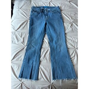 M.i.h Jeans Marty High Rise Cropped Flare Blue Denim Jeans Size 28